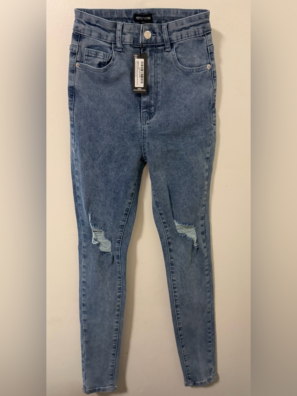 High-Rise Distressed Women's Skinny Jeans